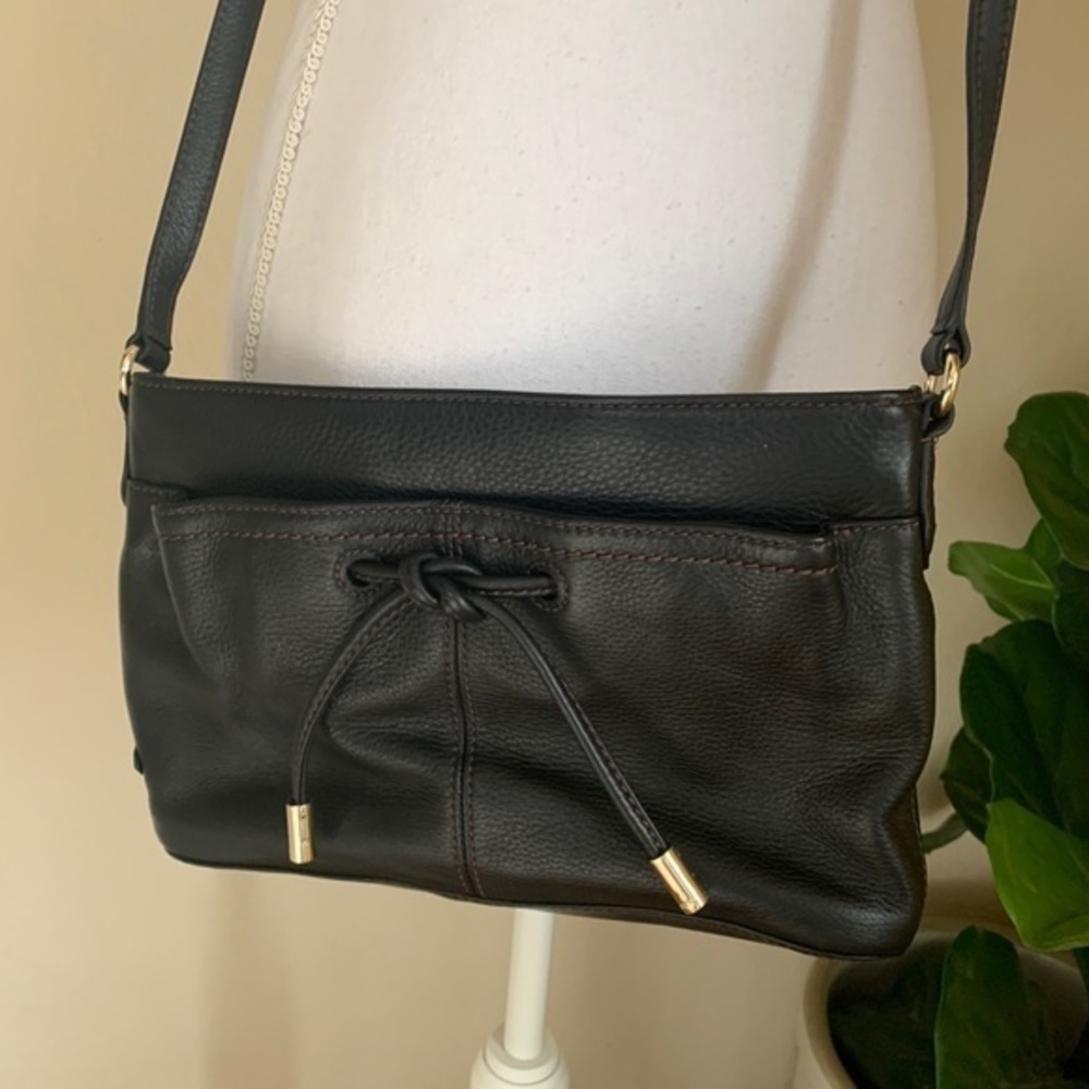 Cole Haan black leather crossbody purse bag